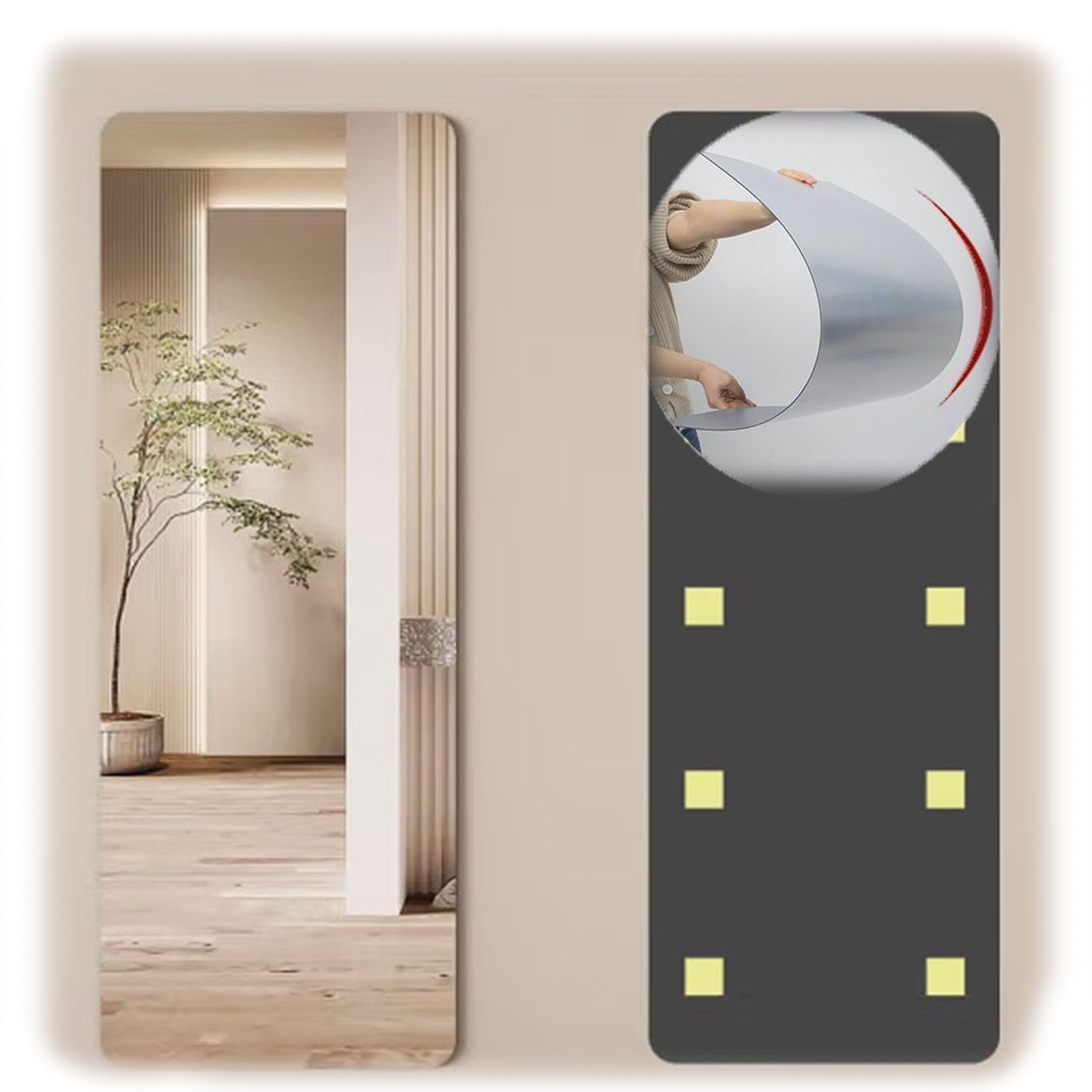 Amazon.co.jp: 割れないアクリルミラー姿見鏡 貼るミラ 壁掛け鏡 割れ