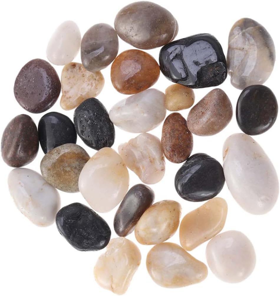 YARNOW Natural River Pebbles and Polished Aquarium Stones 2-3cm 1500g for Fish Tank Gravel Decor and Turtle Habitats, Natural Landscaping Rocks for Garden and Aquarium Use