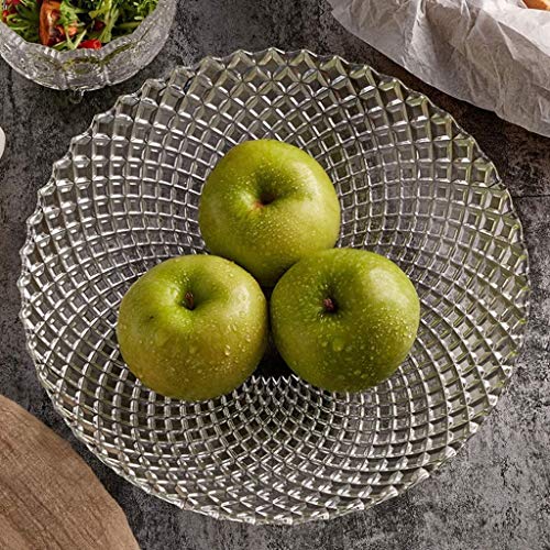 Zilla enterprise Glass Fruit Bowl Plate for Dining Table Crystal Decoration Serving Dry Fruits Bowl Set Flower Shaped Gifting Dining Table Glass Serving Vegetable and Fruit Bowl Tray (22 x 4.5 cm)
