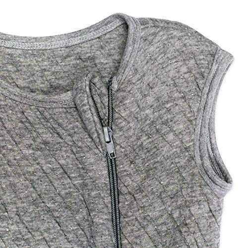 Image of HonestBaby Organic Cotton Matelasse Wearable Blanket, Gray Heather, Medium
