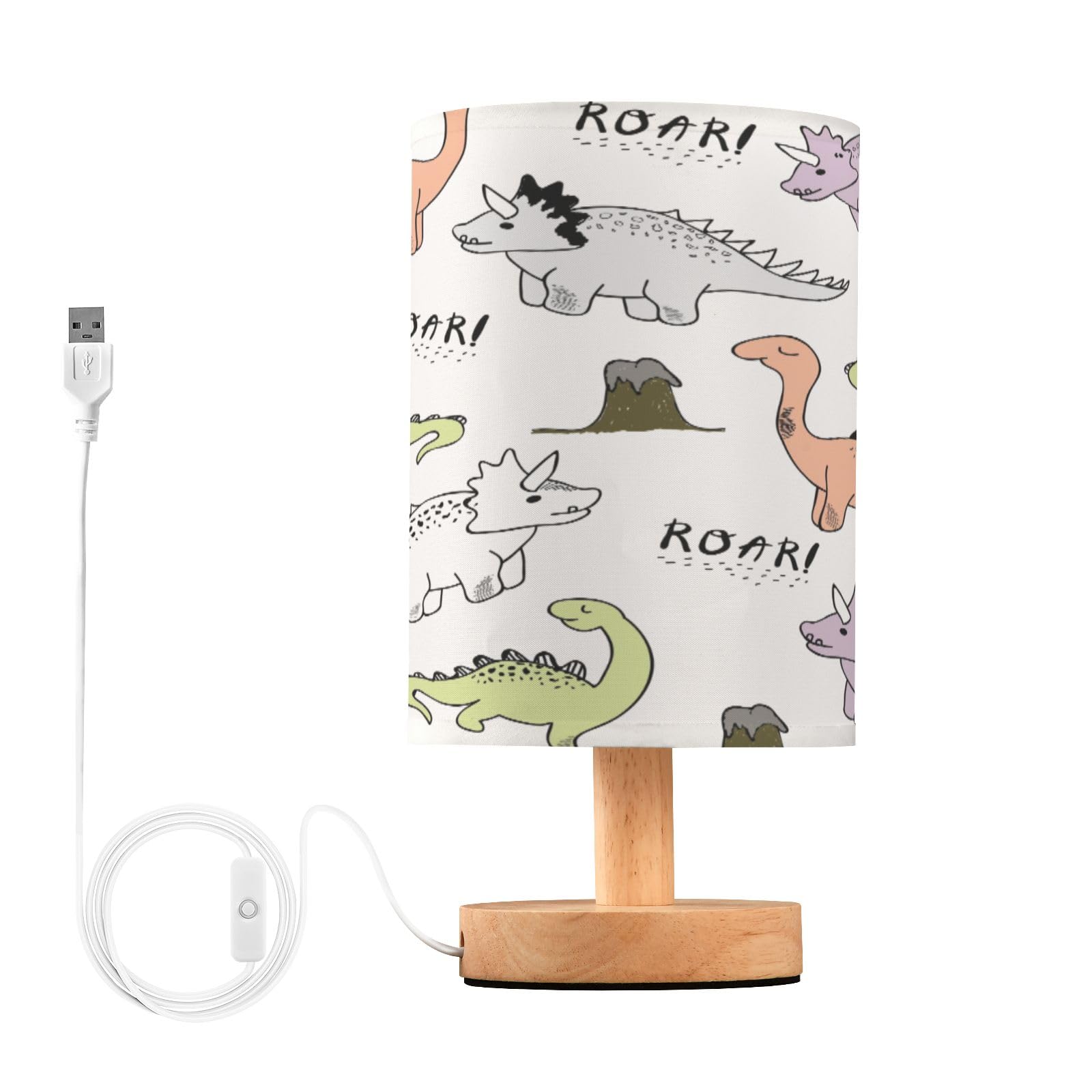 Mnsruu Small Table Lamp for Bedroom Funny Dinosaur Table Lamp Nightstand Lamp for Livingroom Office Reading Working Table Desk