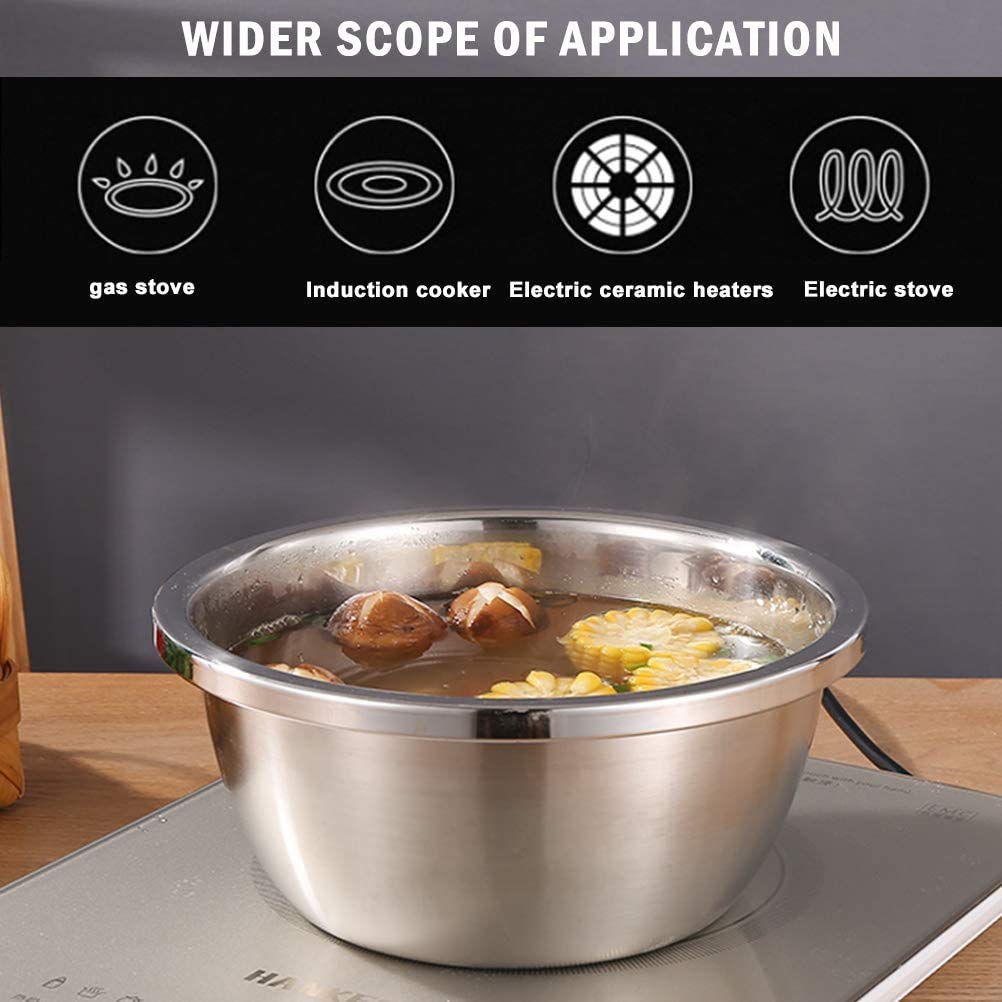 Vajilla Cuencos para Mezclar, Juego de 3 Ensaladeras de Acero Inoxidable, Cuencos Anidados de Metal para Cocina para Mezclar, Batir y Almacenar Alimentos - sin Tapa26cm-