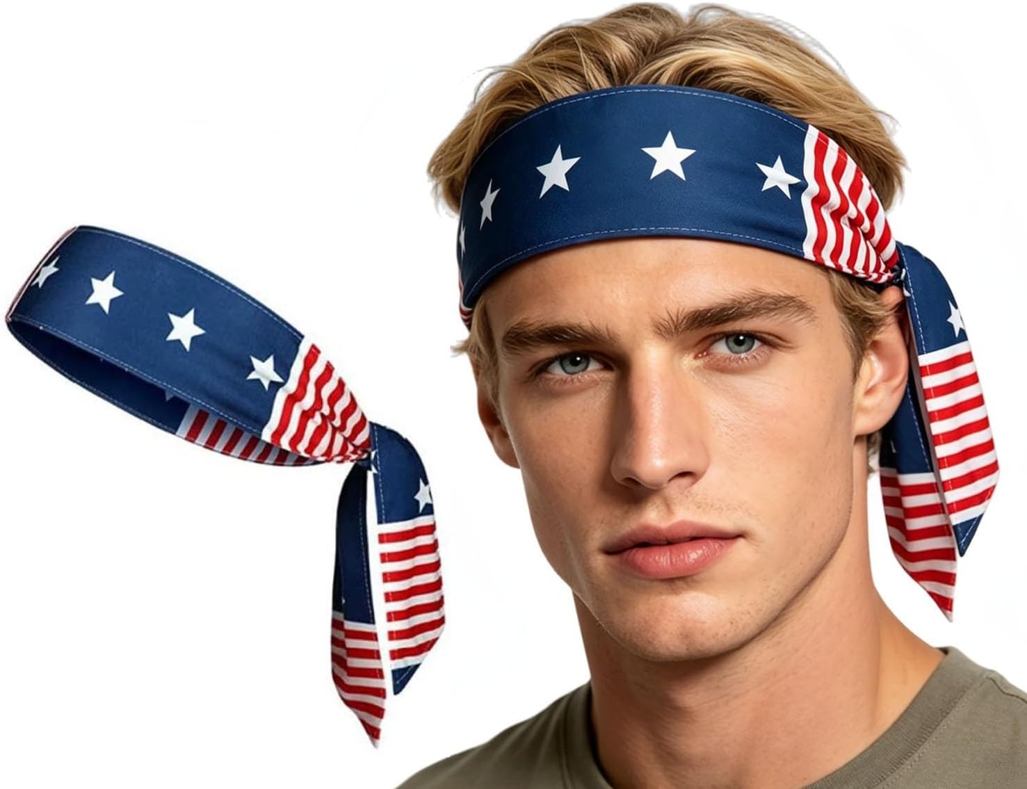 American Country Flag Tie Headband with National Flag,USA Banadan Headband for Men Team USA Olympic Apparel