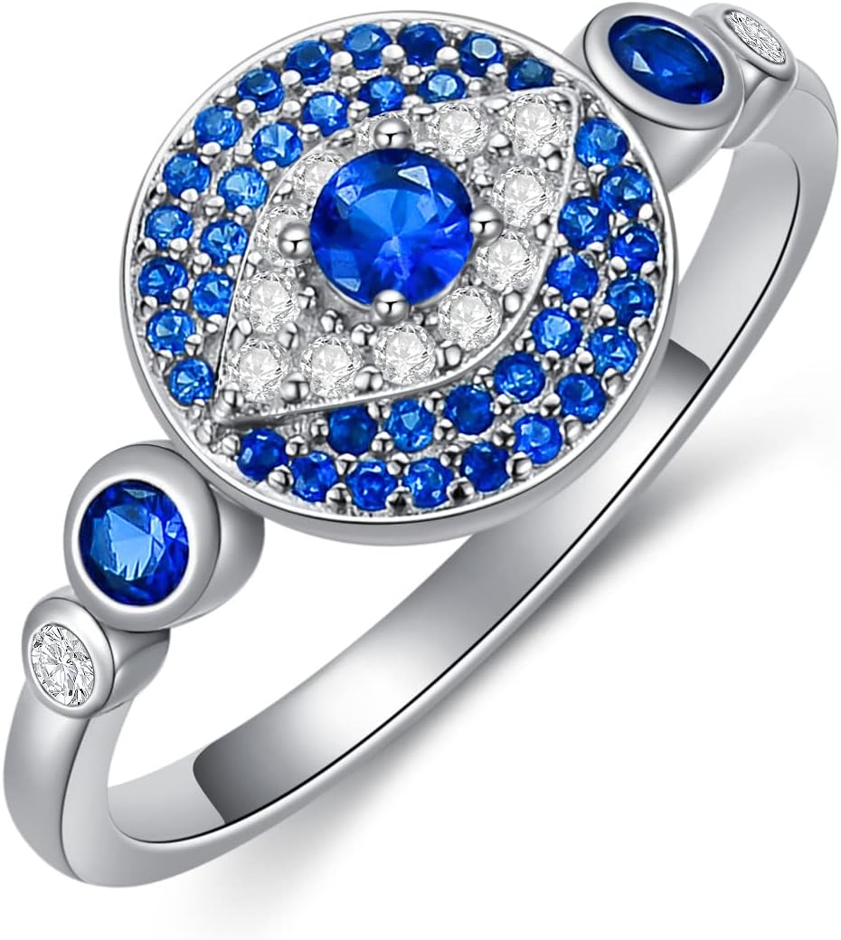 VONALA Ring for Women 925 Sterling Silver Sunflower/Celtic Knot/Claddagh/Hug/Rainbow/Rose Flowe/Moon and Star/Evil Eye Ring Jewelry Gift for Her