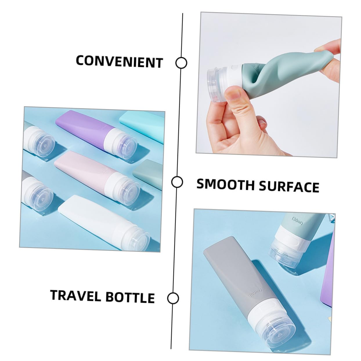 FOMIYES 5 Set Di Flaconi Per Cosmetici Liquidi Da Viaggio Flaconi Per Lozione Contenitori Per Shampoo Da Viaggio in Silicone 3 Pezzi*5
