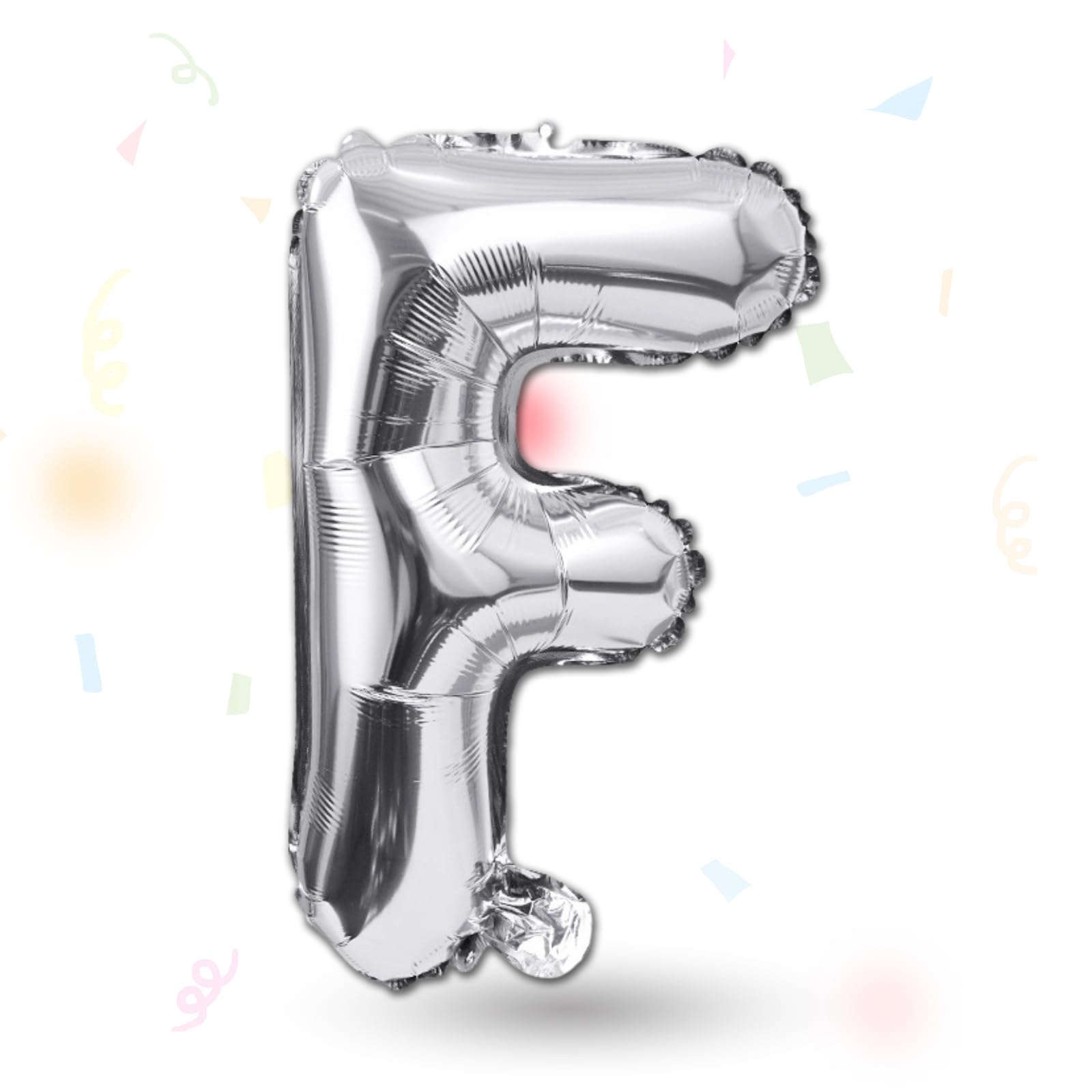 FUNXGO Folienballon Buchstaben silber F - Buchstaben Luftballon Klein F - ca. 40cm Nur Luftfüllung - Ideal für Geburtstag, Hochzeit & Party Deko - Ballon Buchstabe F silber