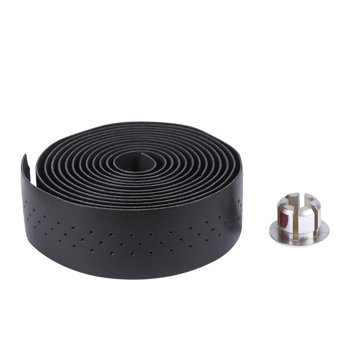 SUPVOX 3sets Manubrio Pu Pelle Per Bici Nastro Antiscivolo e Ammortizzante Adatto Bici Da Strada Mountain Bike e Altro Nero
