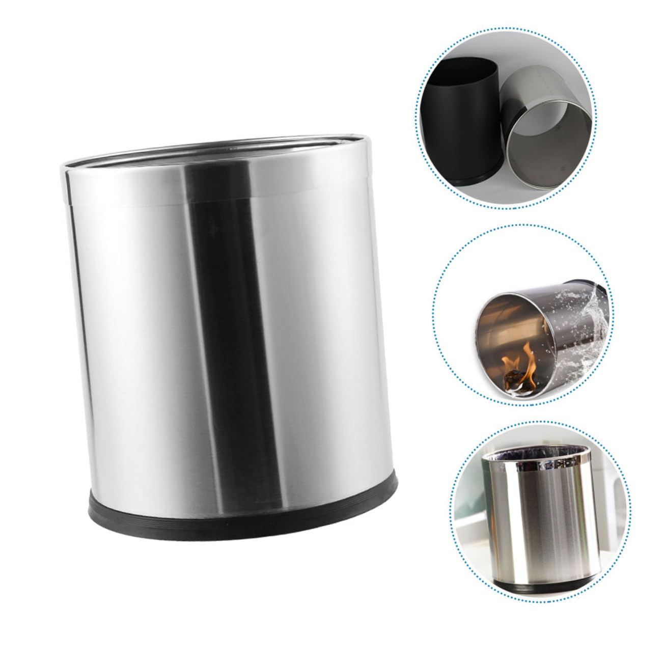 TOPBATHY Cestino in Acciaio Resistente Per Spazzatura Pattumiera Da Cucina Cestino Per Carta Straccia Versatile Per Ufficio e Camera Da Letto