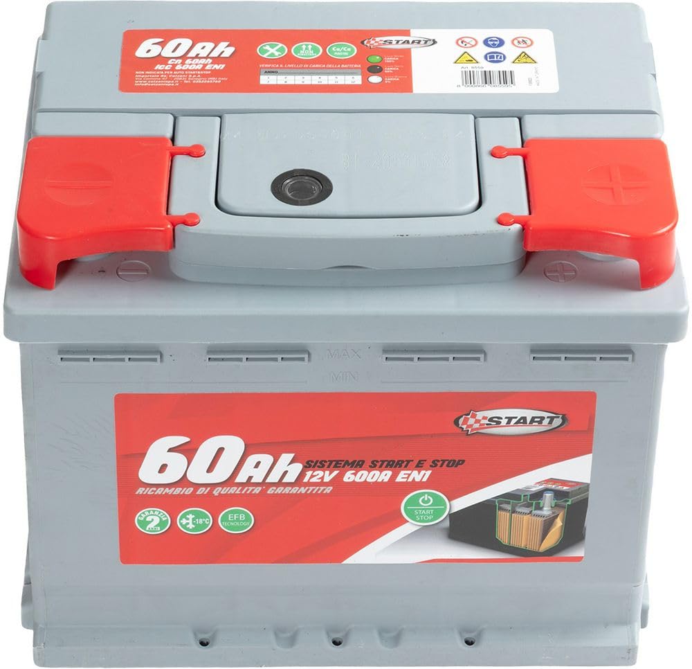 Start Batterie Stop& 60AH 12V 540A (EN1) pôle positif gauche étanche, technologie EFB