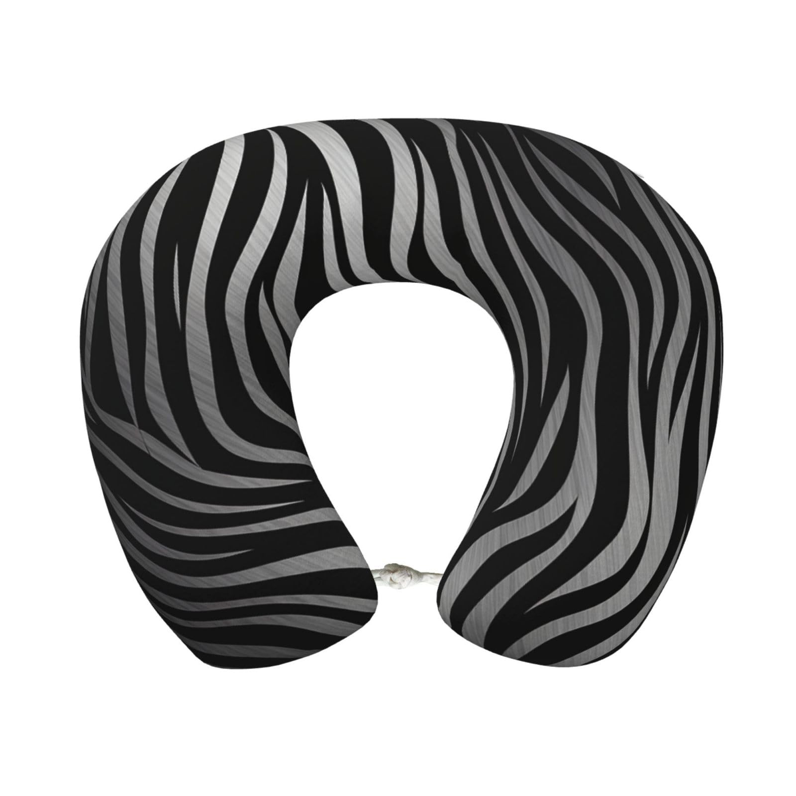 peiyeety Zebra Print Travel Pillow Memory Foam - Comfortable U Shape Neck Pillows for Sleeping, Neck and Head Support Portable Airplane Pillow Adjustable Flight Pillow, Washable Cover