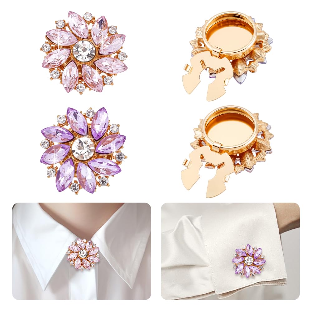 NBEADS 4 Pcs 2 Styles Rhinestone Buttons Cover
