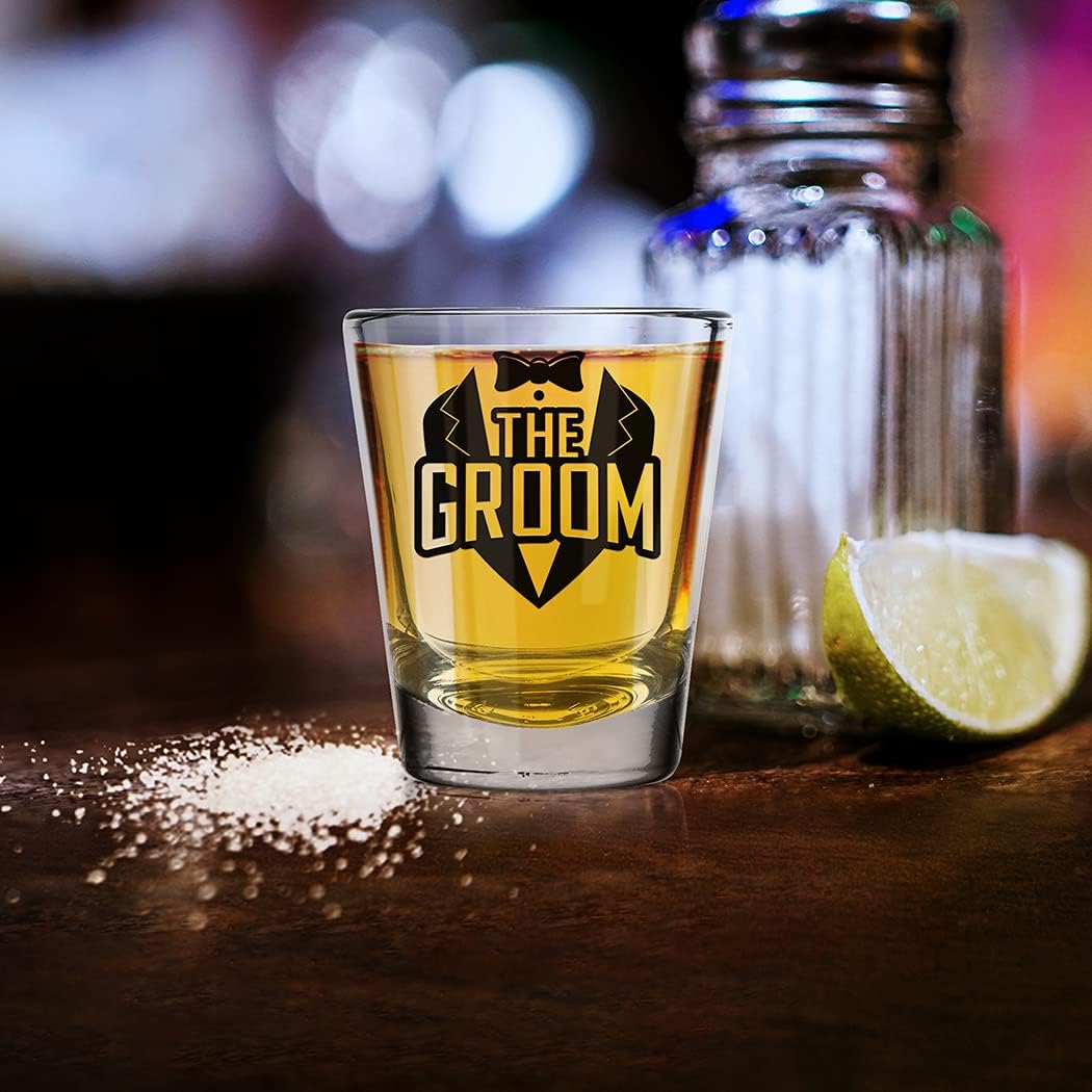 Cheapest 🛒 Shop4Ever The Groom and Groom's Crew Glass Shot Glasses Wedding Bachelor Party Shot Glasses (12 Pk, Groom's Crew)