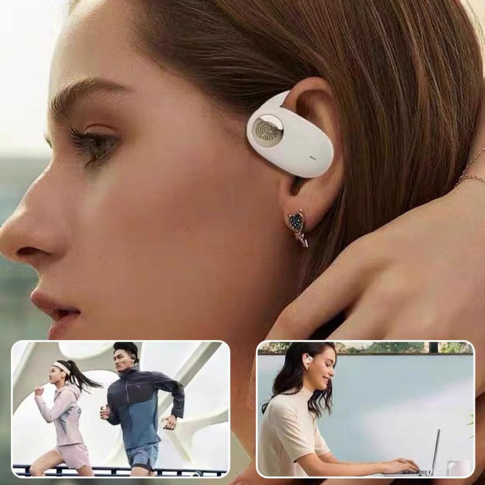 Cuffie sportive da appendere, Bluetooth, Sporty Hanging Ear Earphones, 5.4 Bluetooth, sport, 60 ore, con custodia di ricarica, indicatore LED, IPX5 impermeabile (3 pezzi)