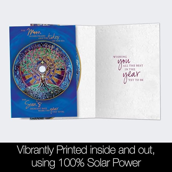 Tree-Free Greetings EcoNotes 12-Count Winter Solstice Card Set with Envelopes, 4 x 6, Mandala (93480)