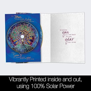 Tree-Free Greetings EcoNotes 12-Count Winter Solstice Card Set with Envelopes, 4 x 6, Mandala (93480)