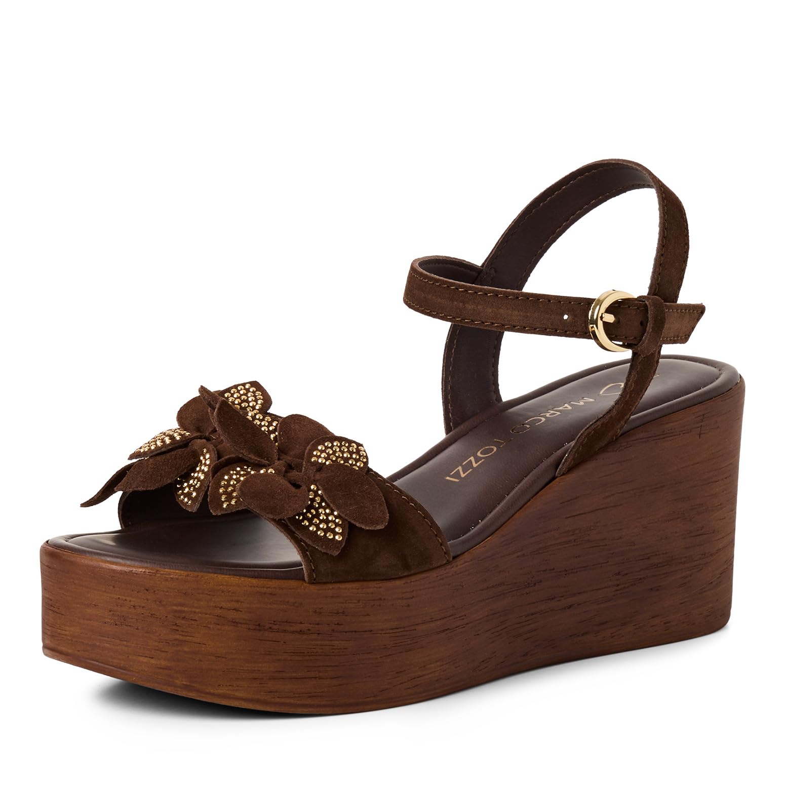 MARCO TOZZI Damen Sandale weiches Feel Me Fußbett Leder Modern