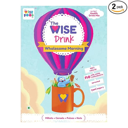 Pack of 2]Wholesome Morning Instant Chocolate Health Drink Mix|Boosts energy &strength| Millets + Cereals + Pulses + Nuts For Kids/Adults|No milk solids|No Chemicals|No Refined Sugar