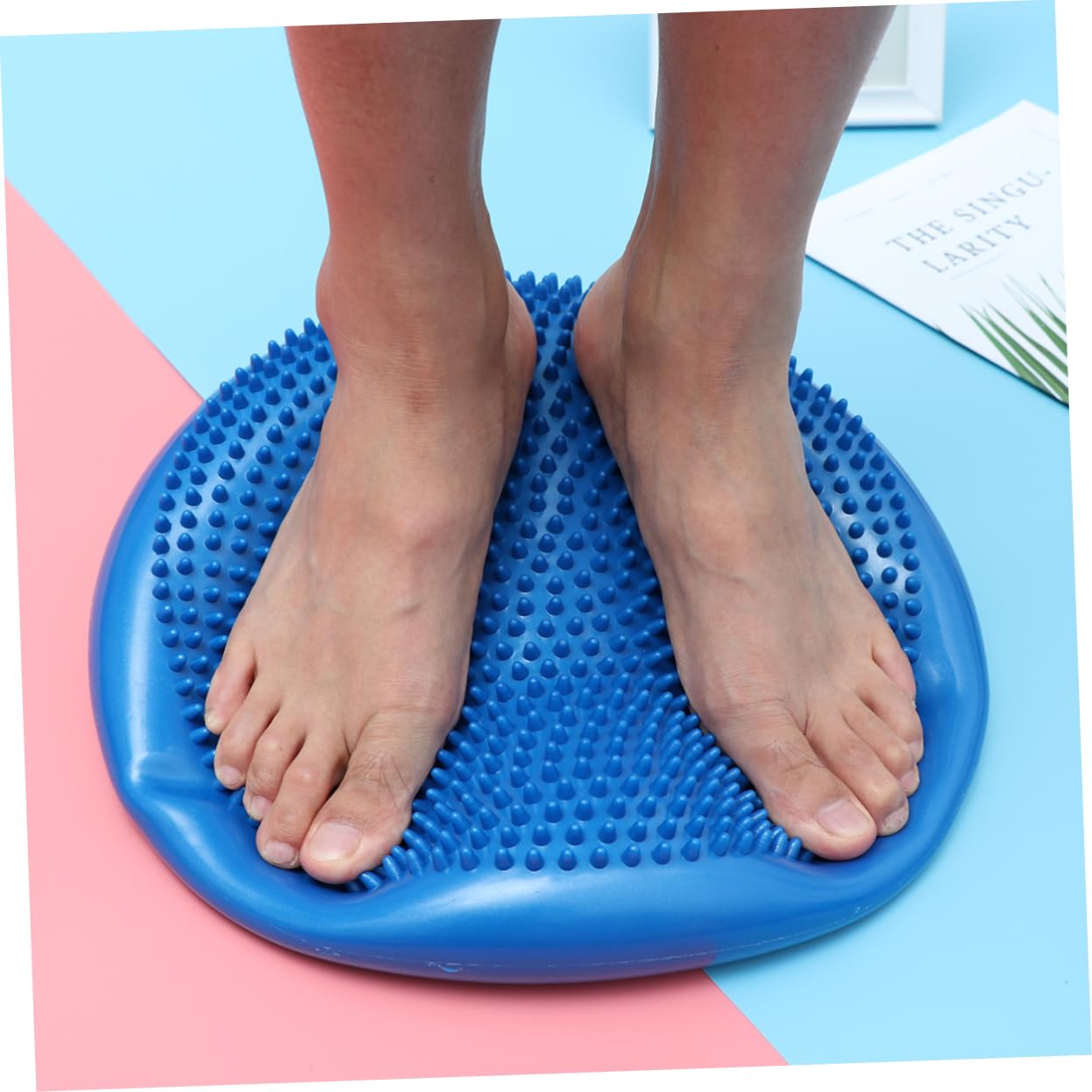 Cuscino Equilibrio Gonfiabile Blu in Pvc per Ragazzo Ragazza | Disco Oscillante, Input Sensoriale e Seduta Ergonomica, Pompa Manuale Inclusa Colore Casuale