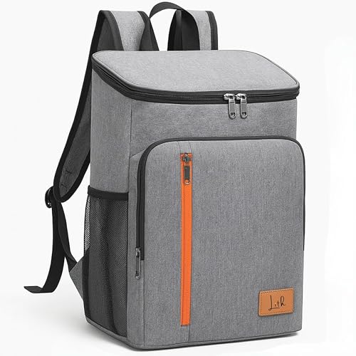 18 Litre Oxford Cloth Insulated Lunch Backpack - Hot & Cold Cooler Bag - Grey
