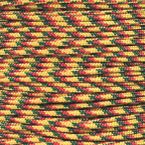 West Coast Paracord 425 Paracord (3mm) - Made of 100 Percent Nylon - for Tactical, Crafting, Survival, General Use (Rasta, 50 Feet)