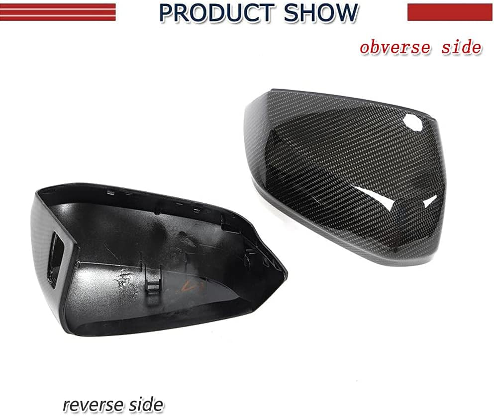 Carbon Fiber Side Mirror Covers Fits for Audi Q2 Q3 2018-2020 Replacement Style Rear View Mirror Caps(With Side Assit)