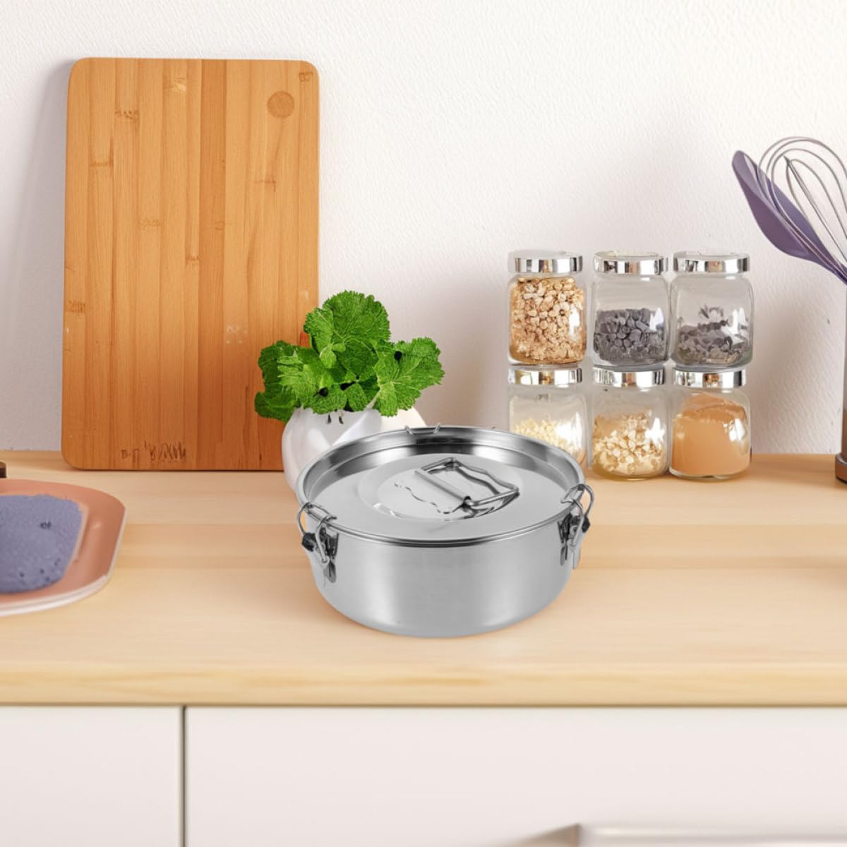 Molde de Flan de Acero Inoxidable con Tapa, Fácil de Limpiar y Diseño de Cierre, Accesorio para Cocinar Flanes y Platos al Vapor en Cocina