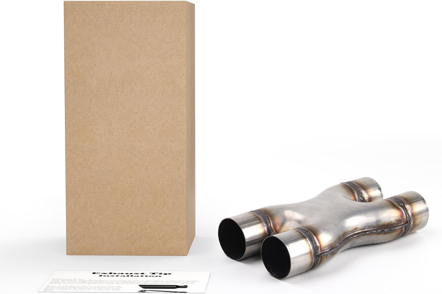 Richeer 2.5 Inch Exhaust X Pipe, 2.5" Inlet 2.5" Outlet 12" Overall Length Stainless Steel Universal Exhaust Pipe Dual 2 1/2 Inch Crossover X Pipe, Weld On