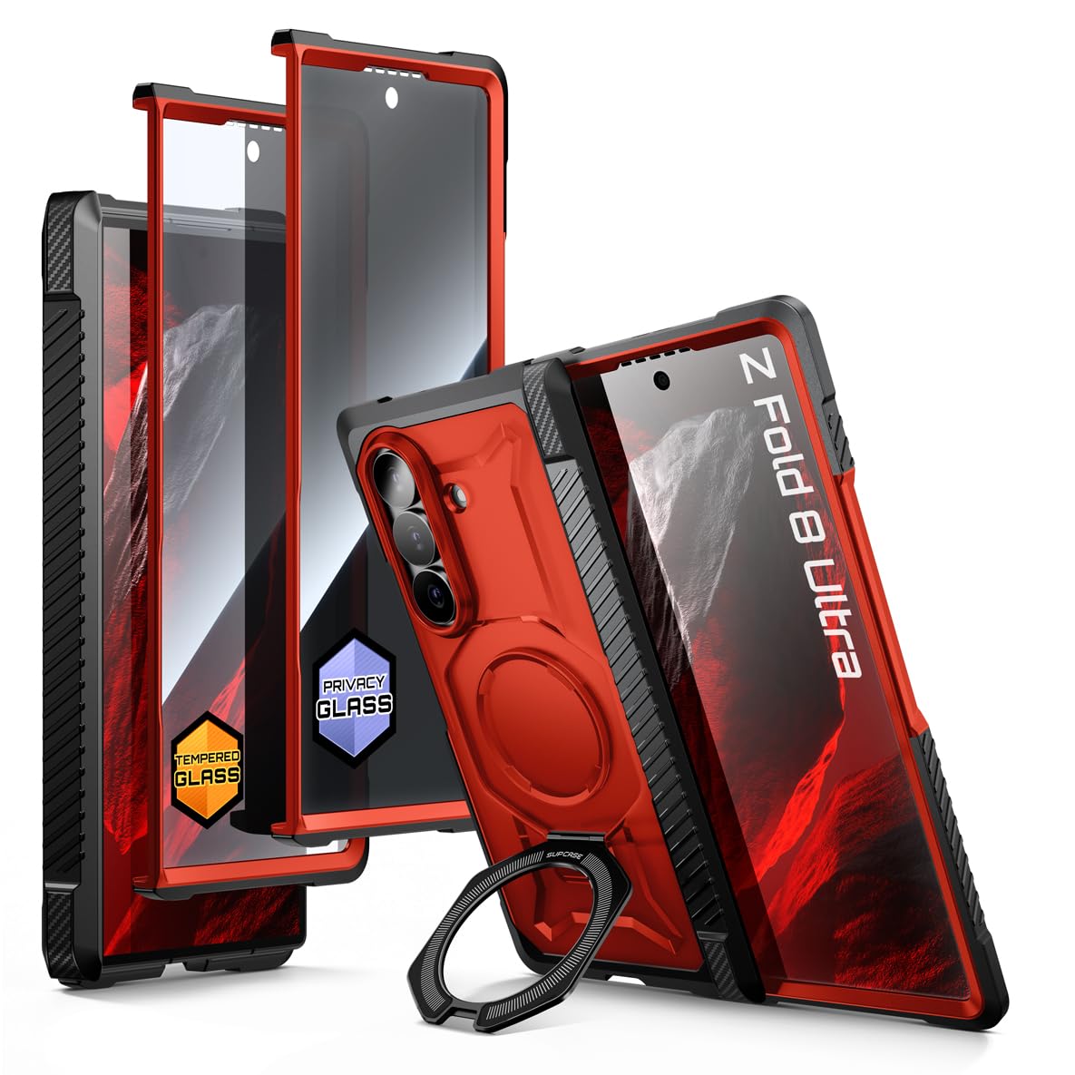 SUPCASE for Galaxy Z Fold 8 Ultra Case, Glass & Privacy Screen, Full Hinge