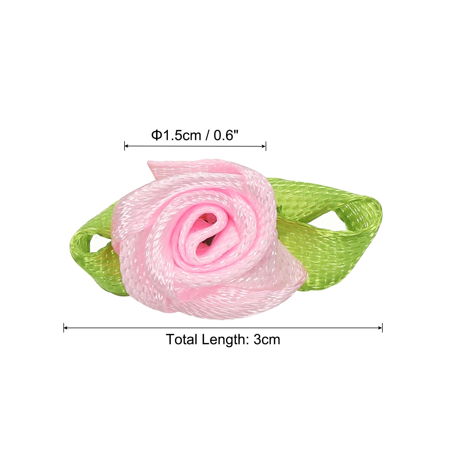 PATIKIL 15mm Tiny Satin Ribbon Rose - Image 2