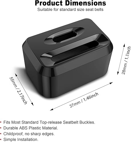 Miniatura 5 de Paquete de 2 fundas para cinturón de seguridad de automóvil, evita que niños o grupos especiales desabrochen los cinturones de seguridad (ajuste
