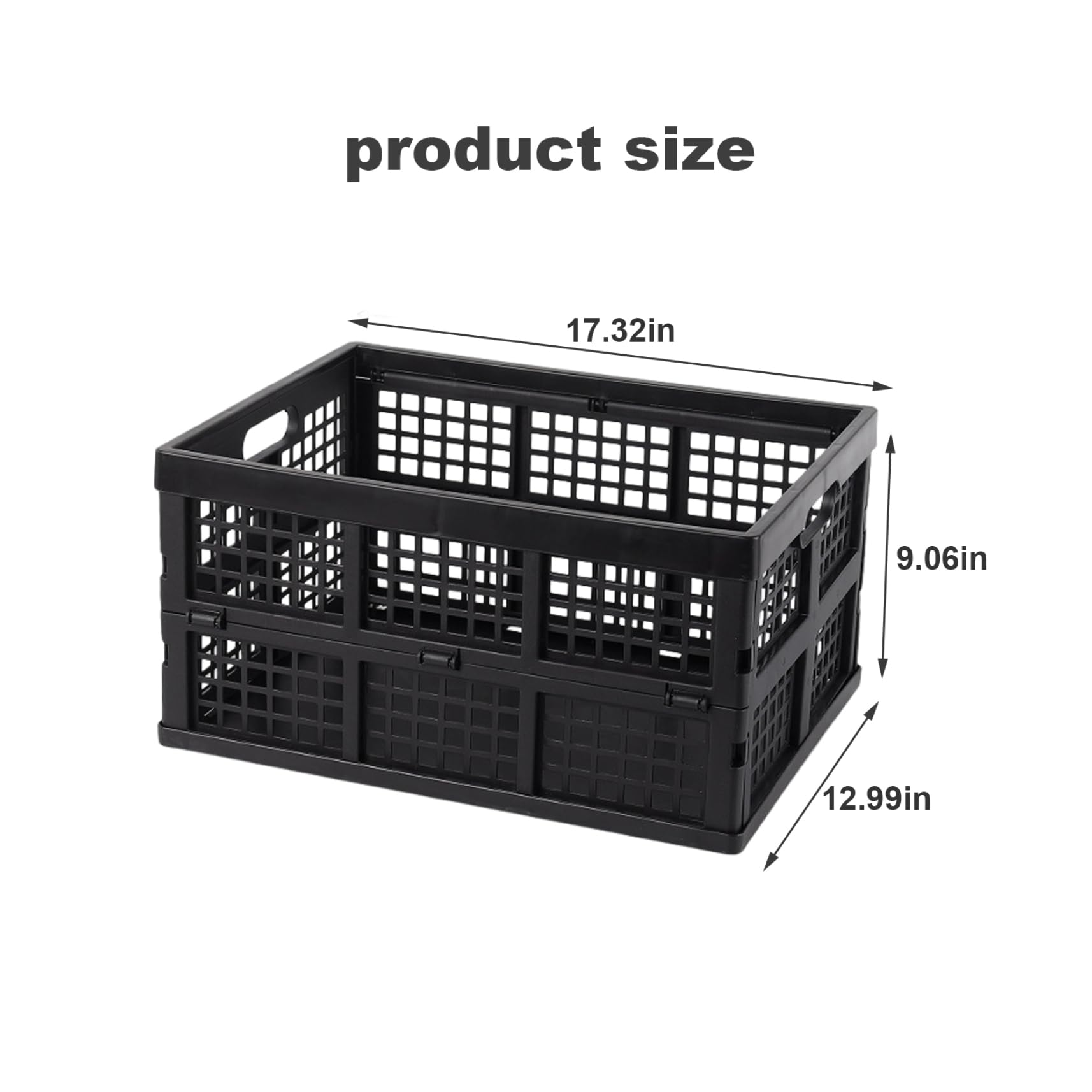 Cassa pieghevole pieghevole cassa di stoccaggio in plastica cassa impilabile per latte con manico organizzando contenitore per bidoni per giocattoli per gli strumenti per abiti alimentari in garag