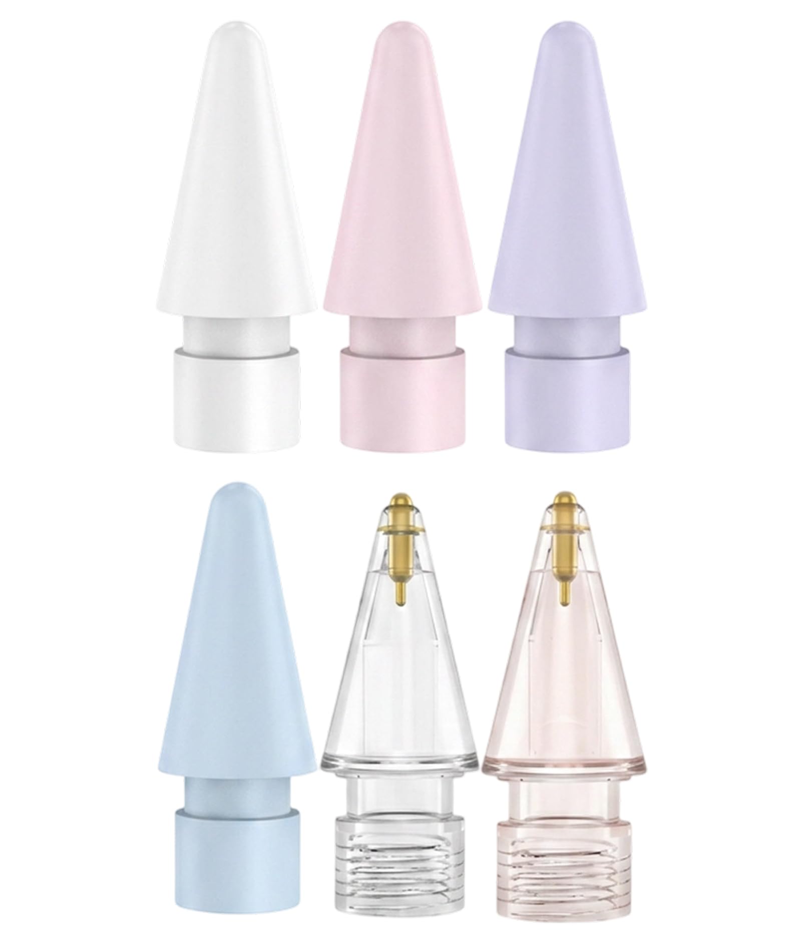 6pcs apple pencil pro tip, apple pencil tips replacement pack, 6 pieces multi-color 2h nib set, suitable for apple pencil 1/2 generation ipad
