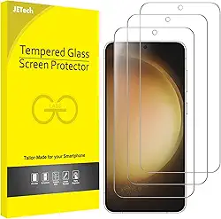 JETech Película de Vidro Temperado para Samsung Galaxy S23 5G 6,1 Polegadas, Protetor de Tela, Compatível com Identificação de Impressão Digital, HD Transparente, Pacote com 3