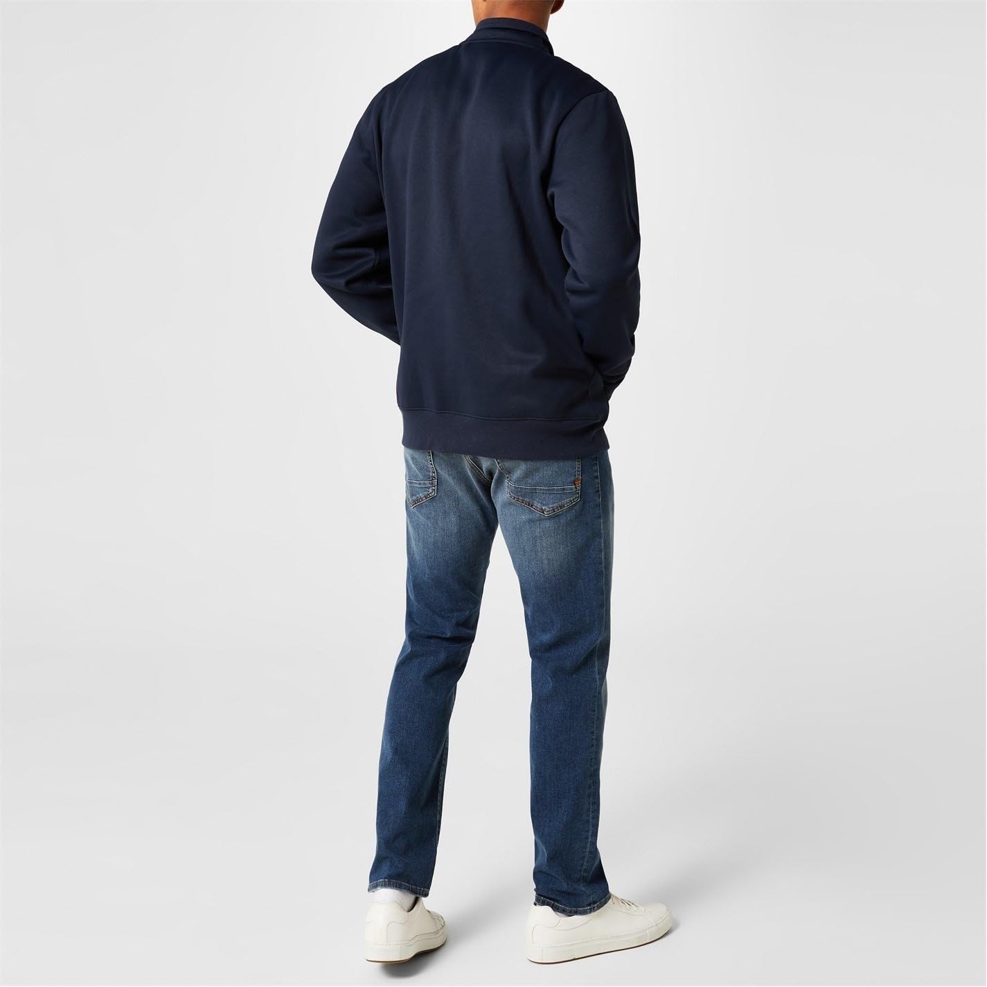 Slazenger Męska kurtka bawełna długi rękaw zamek błyskawiczny kurtka treningowa niebieska średnia