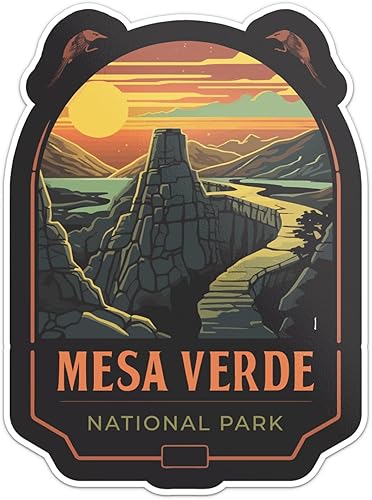 Mesa Verde National Park - Calcomanía de vinilo impermeable para parachoques de automóvil, laptop, fundas de teléfono, botella de agua, pared y