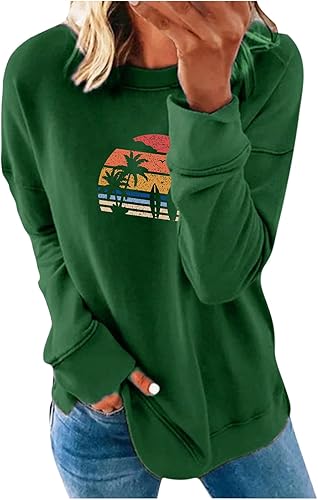 Womens Outfits Graphic Outfits Sweatshirts for Women Long Sleeve Crewneck Winter Fall Outfits 2023 Regular Fit Y2K