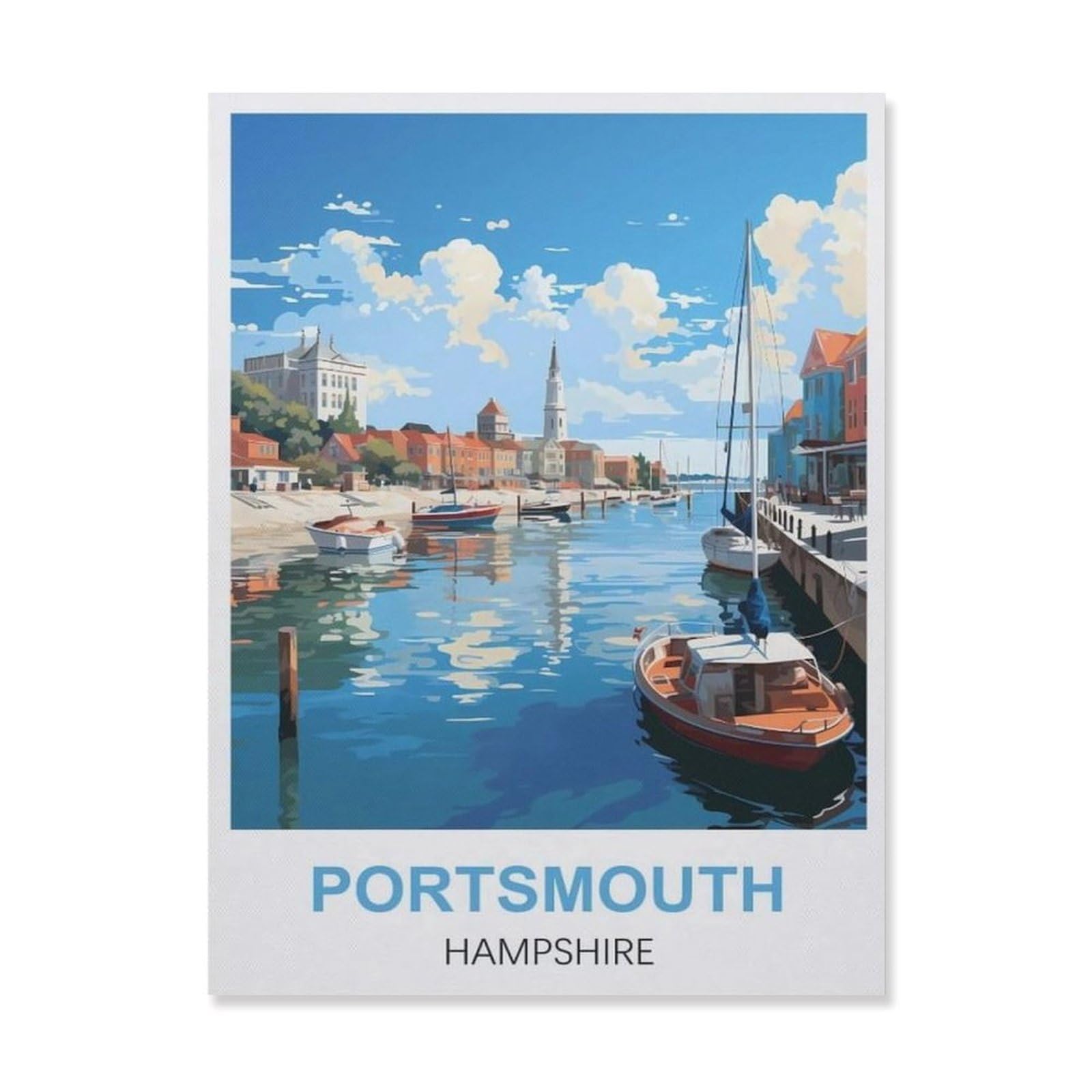 Metal Tin Sign，Portsmouth Hampshire(30x40cm）