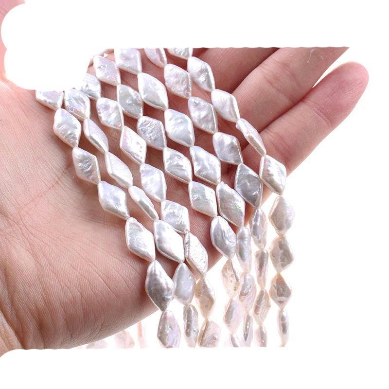 Cuentas de perlas irregulares Cuentas espaciadoras para fabricación de joyas DIY Collar Pulseras-9x14 rombo 6Ap