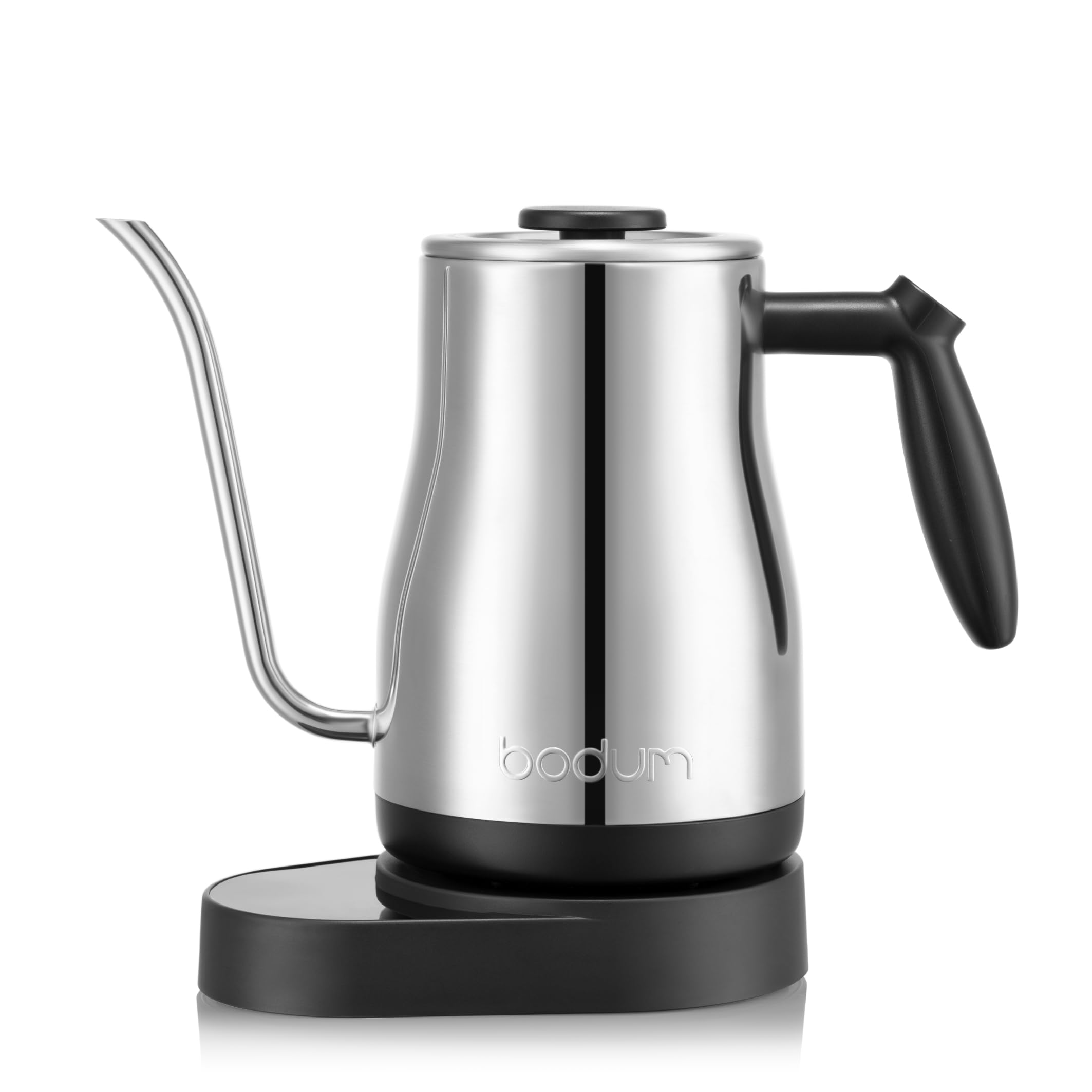 Bodum 34 oz Bistro Gooseneck Electric Water Kettle, Pour Over Coffee & Tea, Temperature Control w/Wi-Fi Display, Polished Stainless Steel