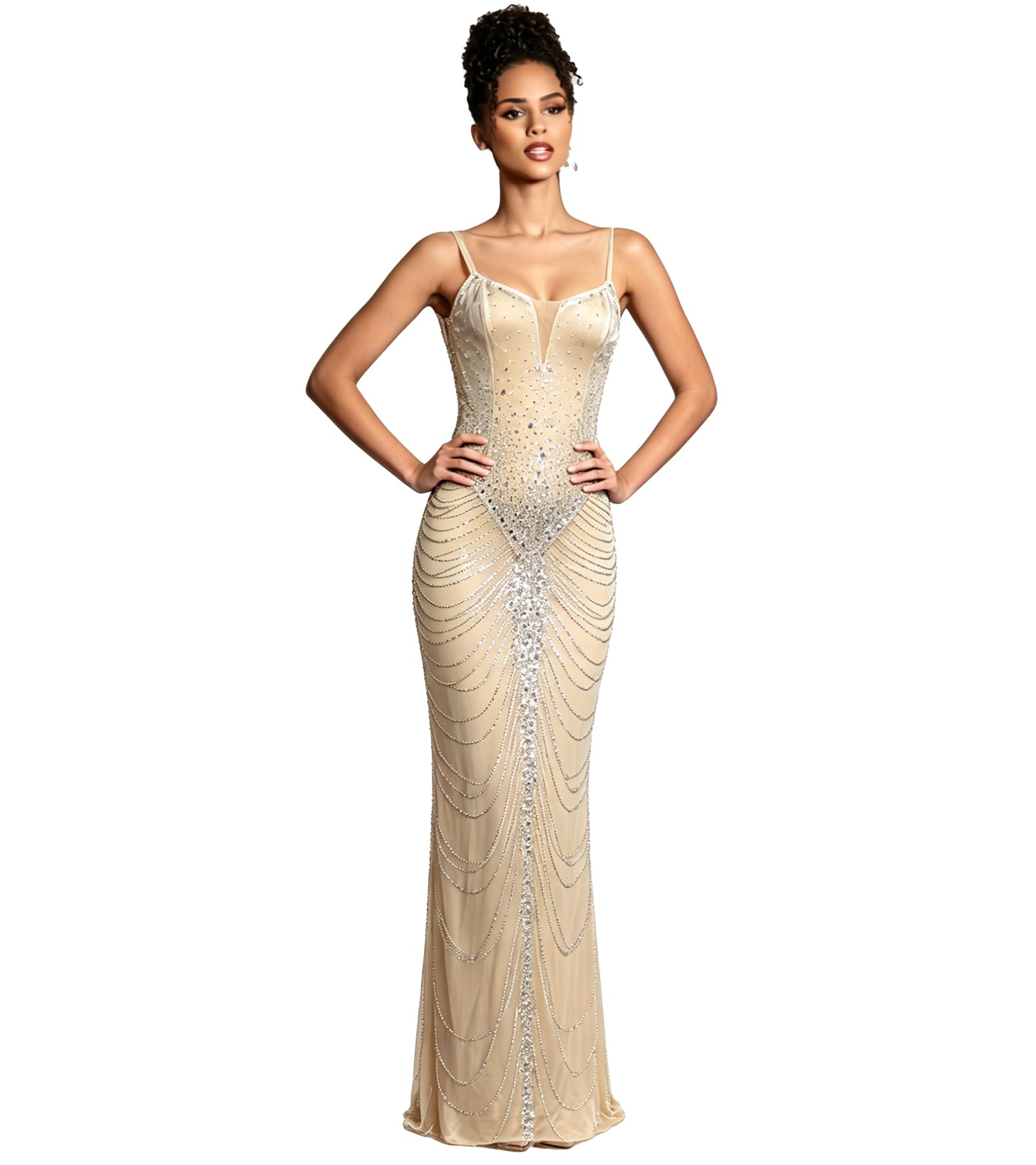 Nagfar Rhinestone Sequin Party Dress