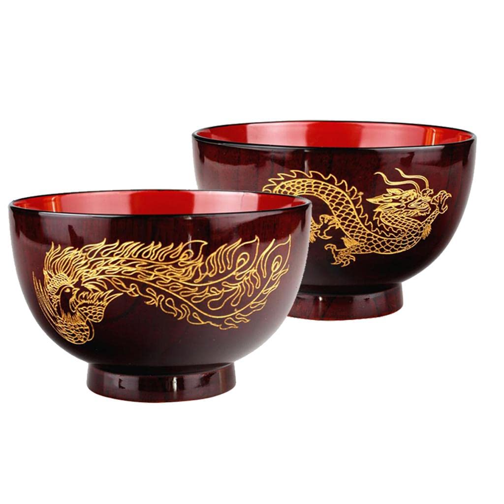 CLUB BOLLYWOOD® Wooden Bowl Soup Rice Noodles Salad Bowls Kids Lunch Box Kitchen Dragon|Home & Garden | Kitchen Dining & Bar | Dinnerware & Serving Dishes |1 Piece Wood Bowl