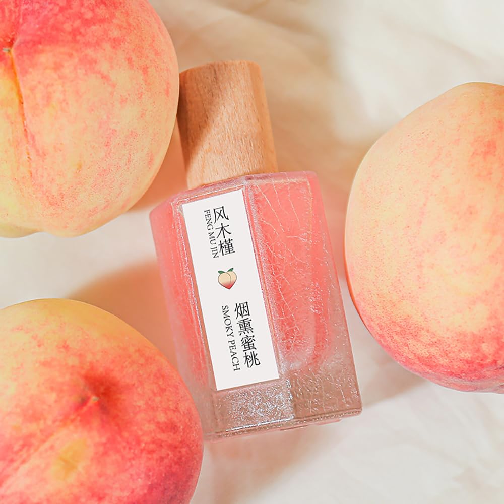 Peach Scented Fragrance Spray, Feng Mu Jin Smoky Peach Perfume 50ML, Long Lasting Refresh Fruit Woody Floral Fragrance Perfumes for Women (): 1