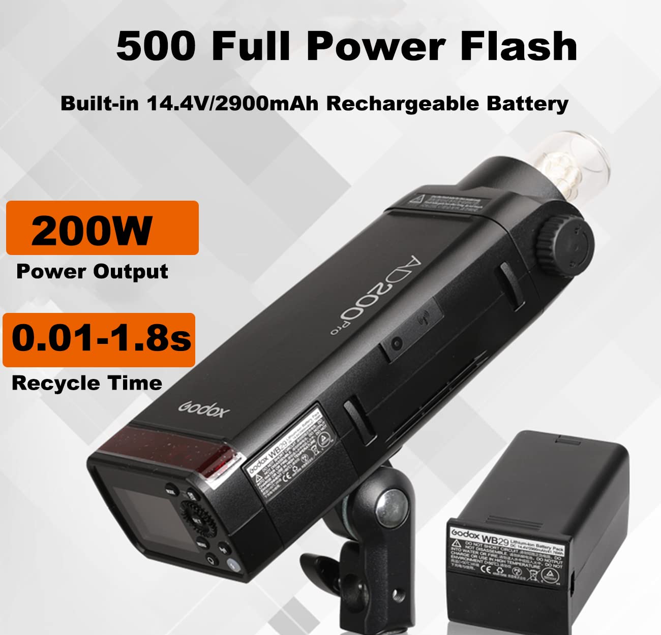 Godox AD200① Amazon.com : Godox AD200Pro 200Ws Strobe Pocket Flash,2.4G