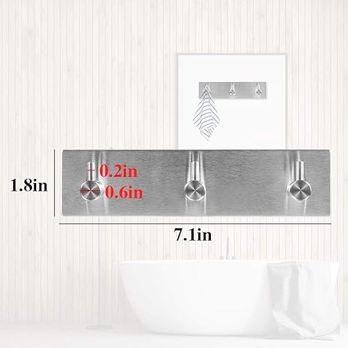 Miniatura 2 de Picowe Llavero para decoración de pared, ganchos adhesivos de acero inoxidable, organizador de llaves para pared, gancho de toalla para cocina,