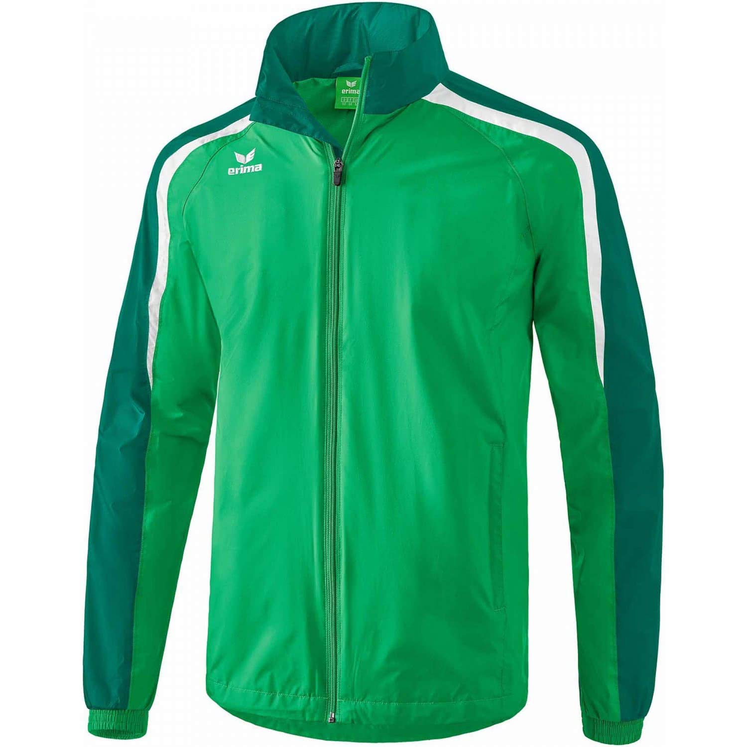 Erima Kids Liga Line 2.0 All-weather Jacket - Smaragd/Evergreen/White, Size 140