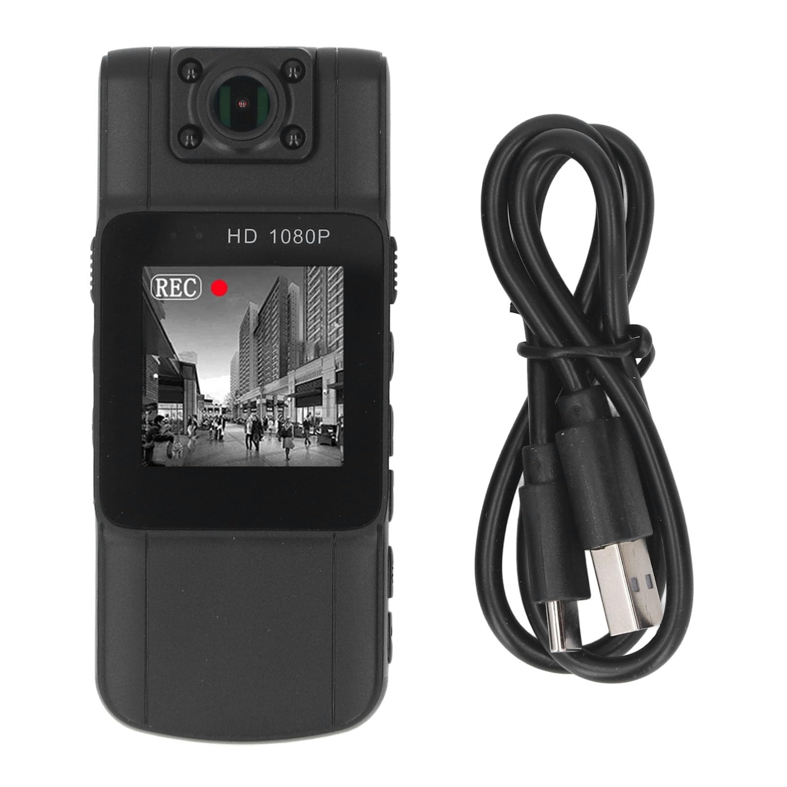 Body Worn Camera with 2K HD Resolution, 180 Degree Rotating Lens, 64G Storage - Video Recorder, TFT Color Screen, Long Battery Life for Travel Security (32G)