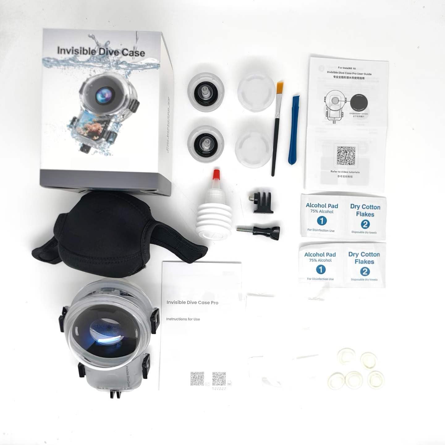 Niewidoczna powłoka do nurkowania 60 m do kamery Insta360 X6 z interfejsem