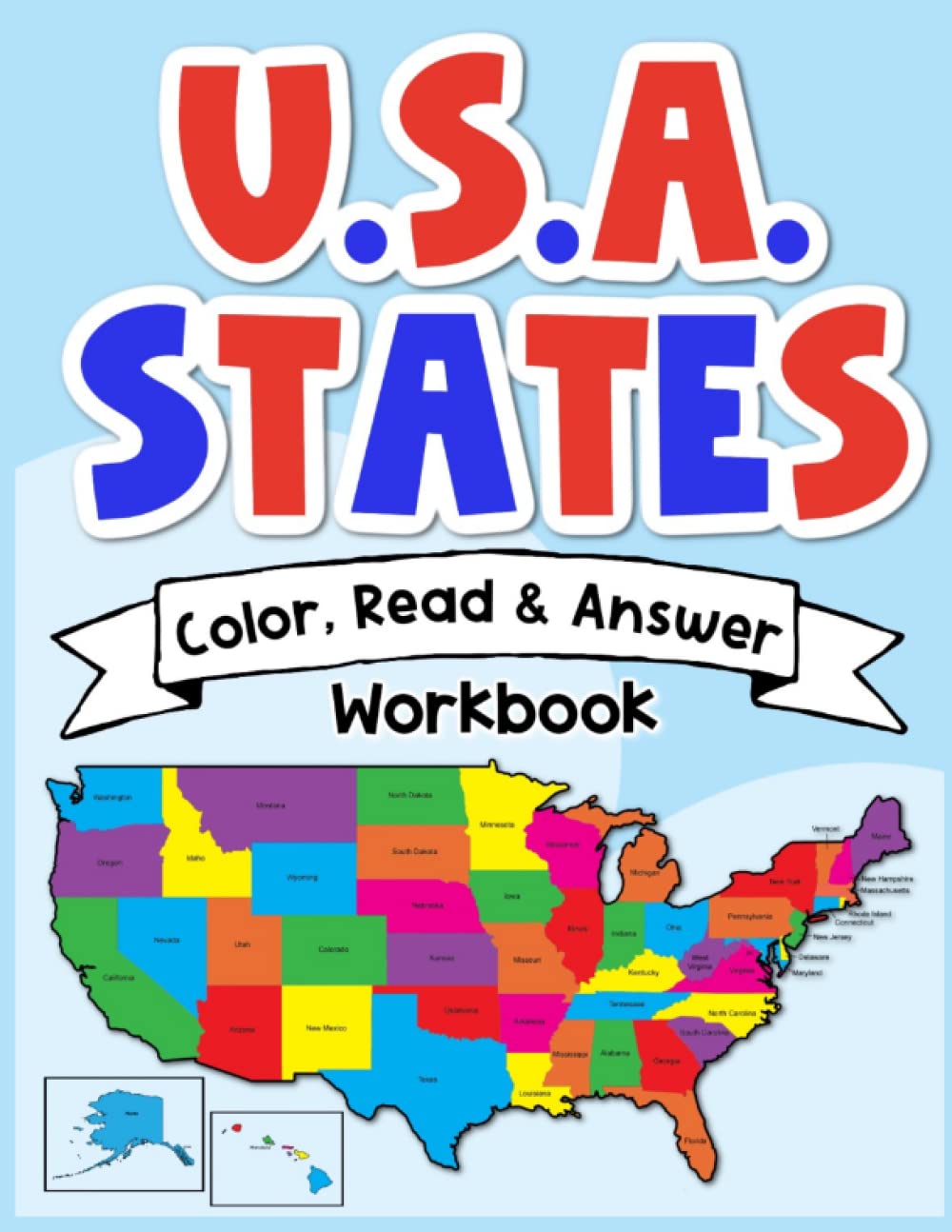 U.S.A. States - Color, Read and Answer Workbook