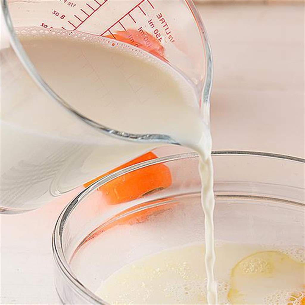 YDBC Messbecher, Gehärtetes Glas Verstärken Hitzebeständig Kann Weiter Verwendet Werden Mikrowelle Heizung Einfach Zu Säubern (Color : Orange)
