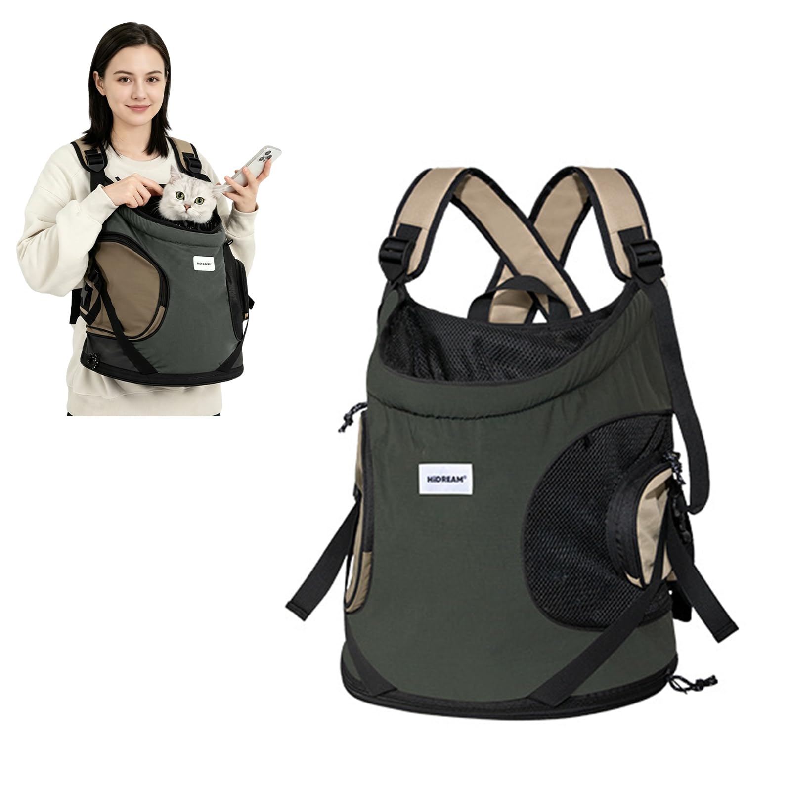 PETCUTE Mochila para Mascotas,Ajustable Mochila de Transporte para Perros